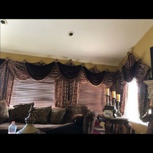 Premium custom drapes in duchess silk and damask